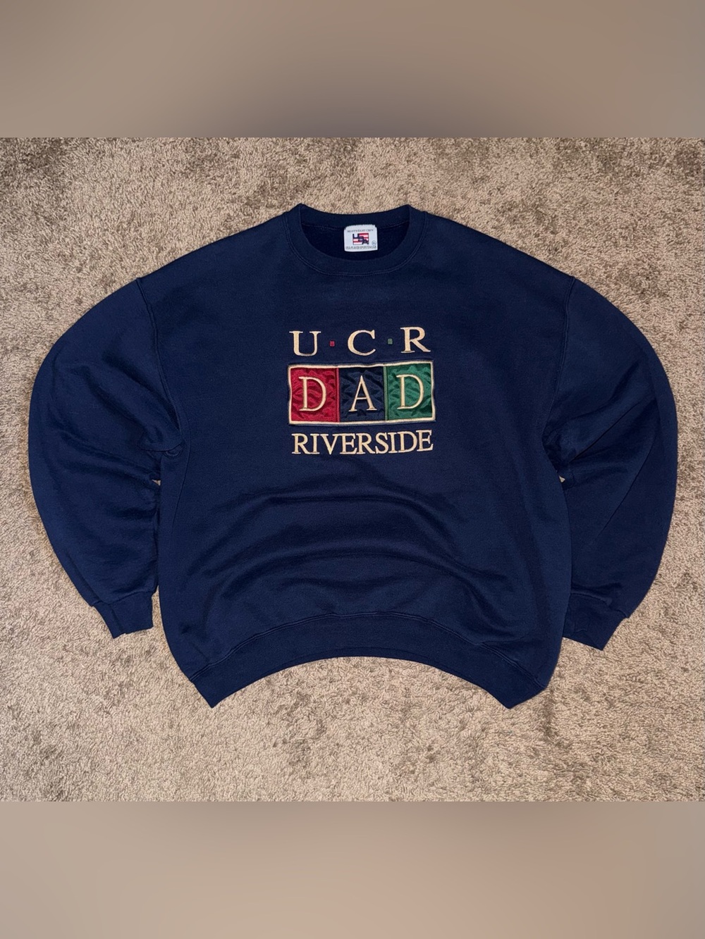 Vintage 90s UC Riverside UCR Dad Embroidered Navy Blue Crewneck Sweatshirt XL